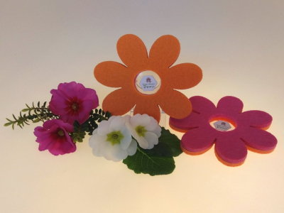 Untersetzer aus Filz in Blumenform  -  2-farbig