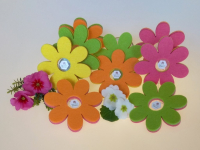 Untersetzer aus Filz in Blumenform  -  2-farbig